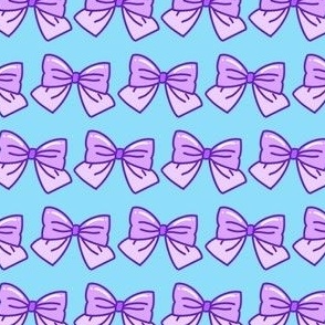 Cute Bows in Lilac Purple and Turquoise Blue
