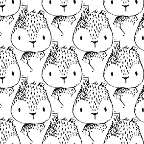Adorable Minimalist Bunnies in Black and White