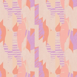 Pink and orange ikat collage