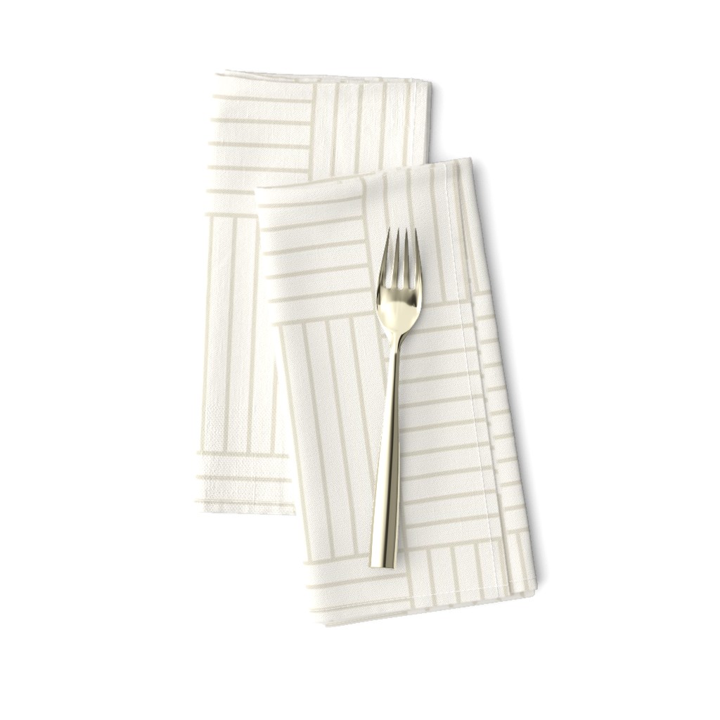 Cream geometric panel - Square linear magnolia ivory slat cladding