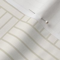 Cream geometric panel - Square linear magnolia ivory slat cladding