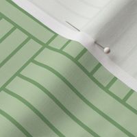Green geometric panel -  Square linear sage slat cladding