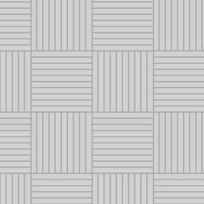 Grey geometric panel - Square linear neutral silver slat cladding