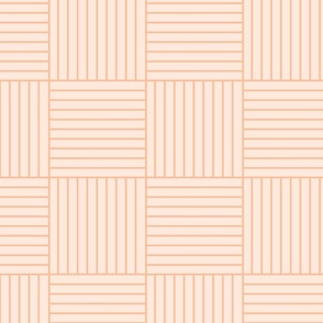 Peach geometric panel - Square linear coral orange slat cladding