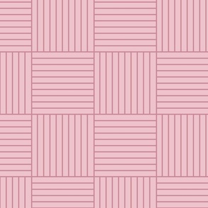 Pink geometric panel - Square linear dusky blush slat cladding