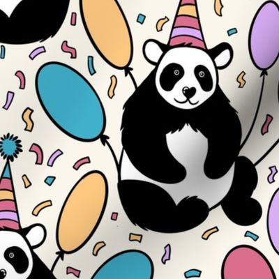 Birthday Party Panda with Balloons