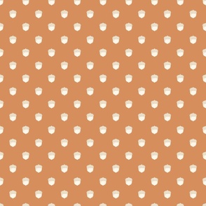  Simple Acorn Pattern | Cream | Brown Background | Large scale