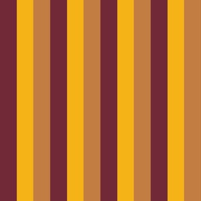 Small - 2" wide Awning Stripes - Auburn - Saffron - Copper