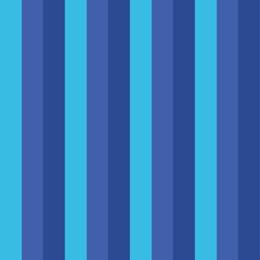 Small - 2" wide Awning Stripes - Baby Blue - Denim - Cobalt