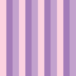 Small - 2" wide Awning Stripes - Blush Pink - Amethyst - Lilac