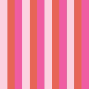 Small - 2" wide Awning Stripes - Blush Pink - Ruby - Rose Pink