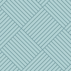 Blue striped panelling - diamond striped duck egg linear slat cladding