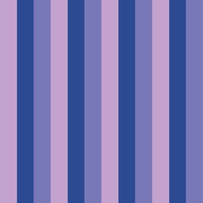 Small - 2" wide Awning Stripes - Lilac - Cobalt - Slate Blue