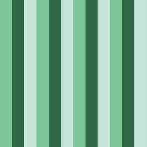 Small - 2" wide Awning Stripes - Mint Green - Moss - Pale Green