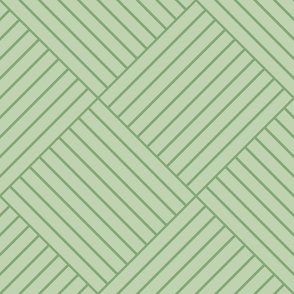 Green striped panelling - diamond striped sage linear slat cladding