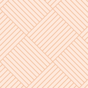 Peach striped panelling - diamond striped coral orange linear slat cladding