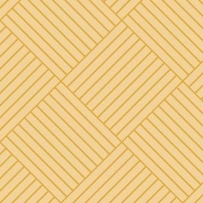 Yellow striped panelling - diamond striped ochre linear slat cladding