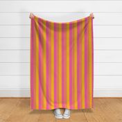 Small - 2" wide Awning Stripes - Saffron - Rose Pink - Coral
