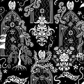 Whimsical Gothic for Gold Wallpeper