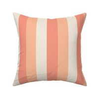 Small - 2" wide Awning Stripes - Peach Fuzz - Pristine Cream - Peach Pink