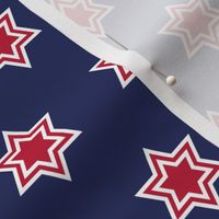 July 4th Sheriff's stars blue red small