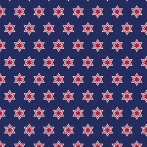 July 4th Sheriff's stars blue red small