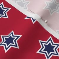 July 4th Sheriff's stars red blue small