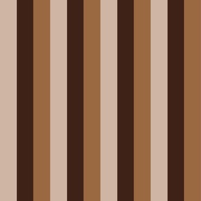 Small - 2" wide Awning Stripes - Sand - Dark Oak - Santa Fe Brown