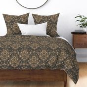 Classic Damask Elegance with a Modern Twist in Gold and Charcoal