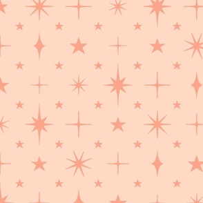L - Pale Peach Stars Blender – Light Coral Orange Twinkle Sky Starlight