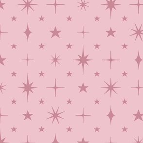 L - Pale Pink Stars Blender – Light Dusky Blush Twinkle Sky Starlight