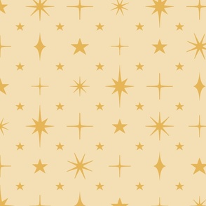 L - Pale Yellow Stars Blender – Light Ochre Twinkle Sky Starlight