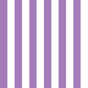 Small - 2" wide Awning Stripes - Pastel Amethyst - White