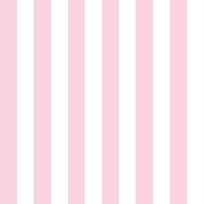 Small - 2" wide Awning Stripes - Pastel Blush Pink - White