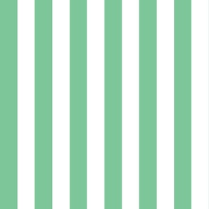Small - 2" wide Awning Stripes - Pastel Mint Green - White
