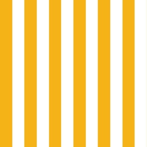 Small - 2" wide Awning Stripes - Bright Saffron Yellow - White