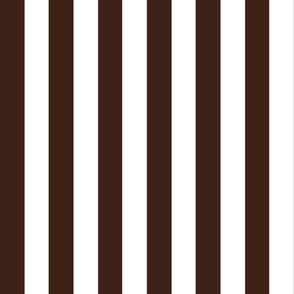 Small - 2" wide Awning Stripes - Dark Oak  Brown - White