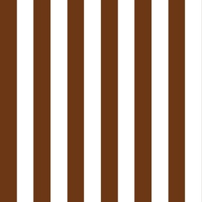 Small - 2" wide Awning Stripes - Russet Brown - White