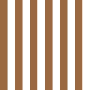 Small - 2" wide Awning Stripes - Santa Fe Brown - White