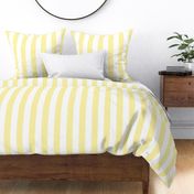 Small - 2" wide Awning Stripes - Pastel Cornsilk Yellow - White