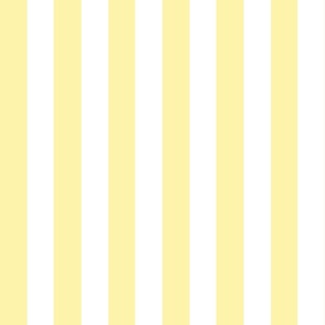 Small - 2" wide Awning Stripes - Pastel Cornsilk Yellow - White
