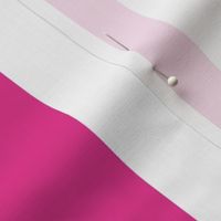 Small - 2" wide Awning Stripes - Bright Magenta Pink - White