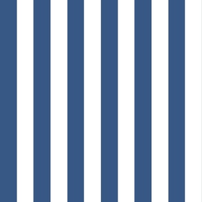 Small - 2" wide Awning Stripes - Bright Sapphire Blue - White