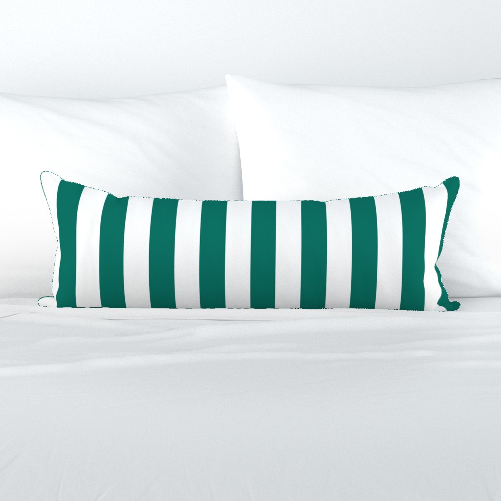 Small - 2" wide Awning Stripes - Bright Teal Green - White