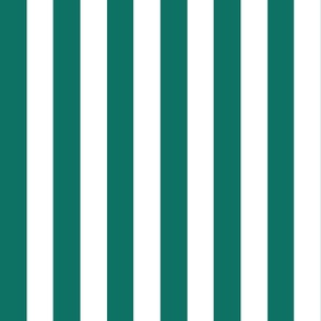 Small - 2" wide Awning Stripes - Bright Teal Green - White