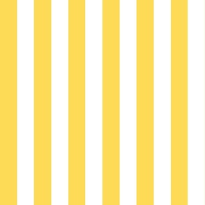 Small - 2" wide Awning Stripes - Bright Yellow Gold - White