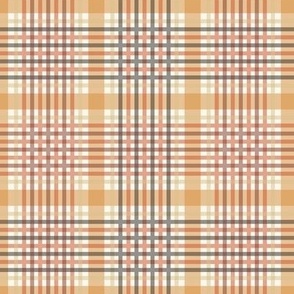 Orange, Brown , Red, Yellow and Off White Fall Plaid - Mini