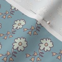 Romantic - Small Flowers Teal