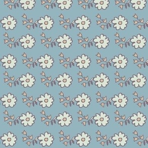 Romantic - Small Flowers Teal