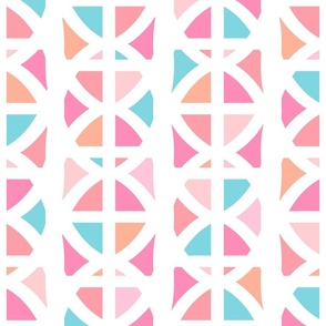 Playful Abstract Geometric in Pink, Turquoise, and Orange - Large - Bright Colors, Tween, Colorful Kid's Room, 